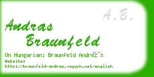 andras braunfeld business card